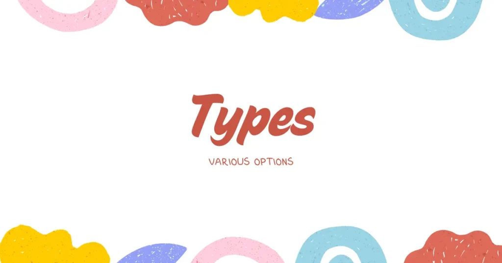 カラフルな模様に囲まれた「Types」の文字。