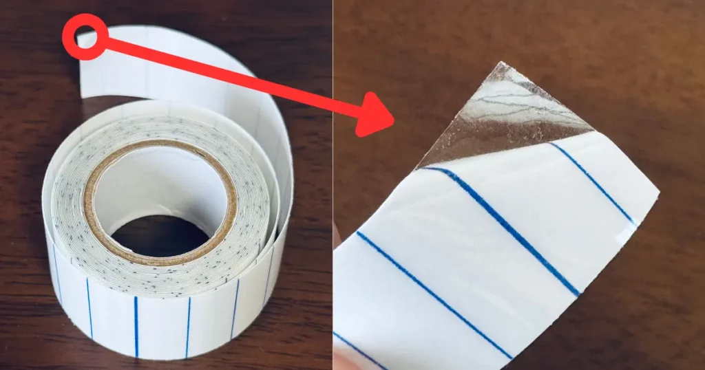 コニシ「便利テープ」本体。透明タイプでメモリ付き